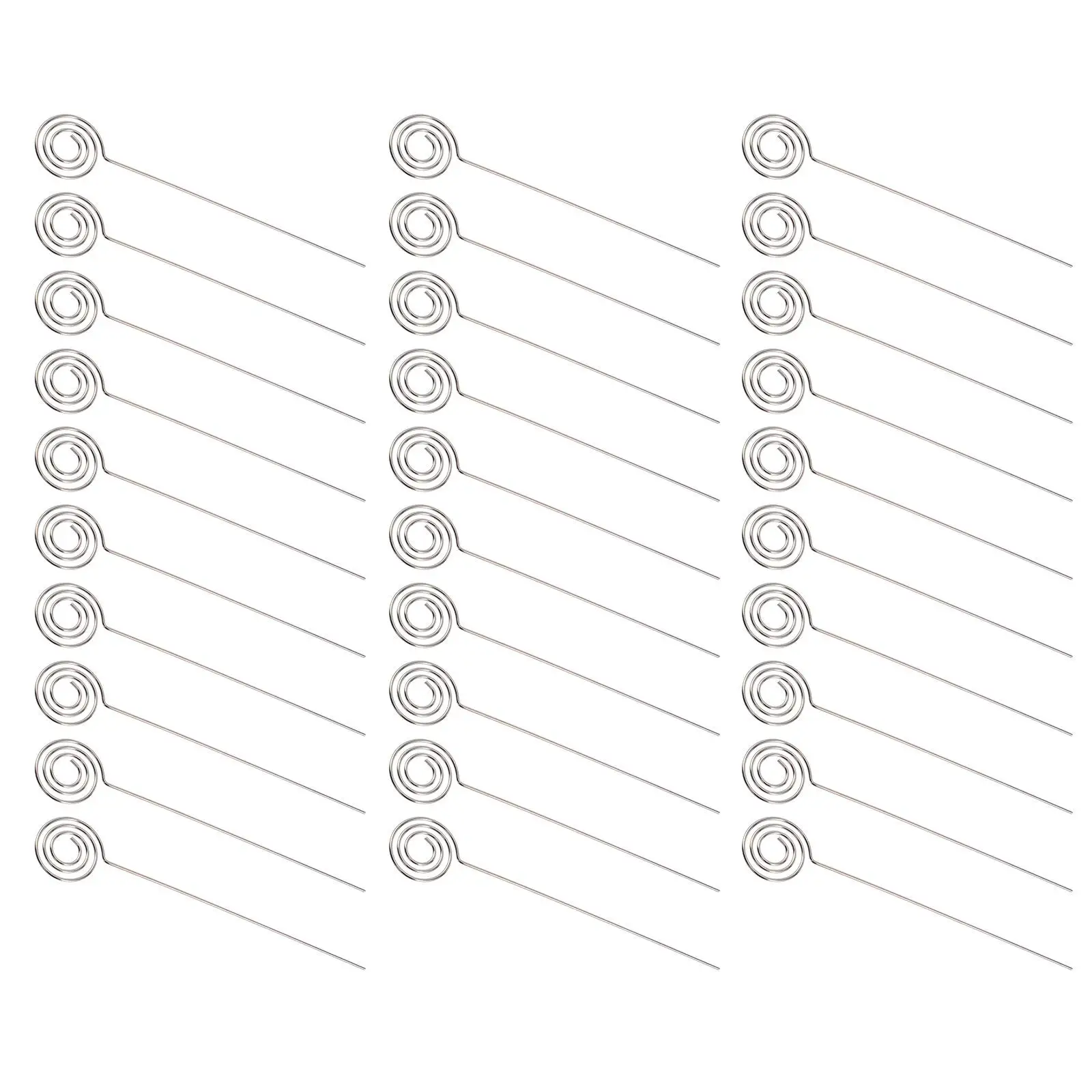 

30 Pcs Stainless Steel Wire Clips Metal Card Holders Place Photo Frames Table Number Memo Picks Silver Office Cable Floral
