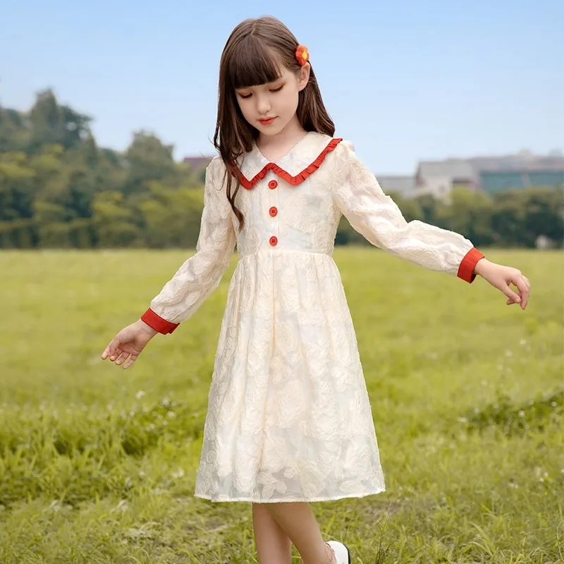 Girls' New Arrival Spring & Autumn Korean Style Luxe Small-Chic Enchanting Princess Dress for 4-12 Years Old