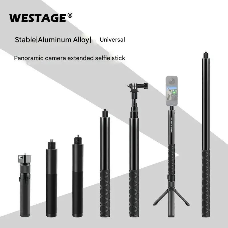 Для Insta360 X X2 X3 X4 X5 One RS R EVO Пулевое время Ручка вращения + 1/4 палка для селфи Ручной монопод Спортивная камера