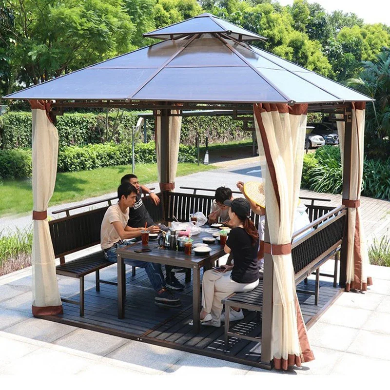 2026 Professional Manufacturer Camping Roma Big Garden Gazebo outdoor awning retractable sunroom kit