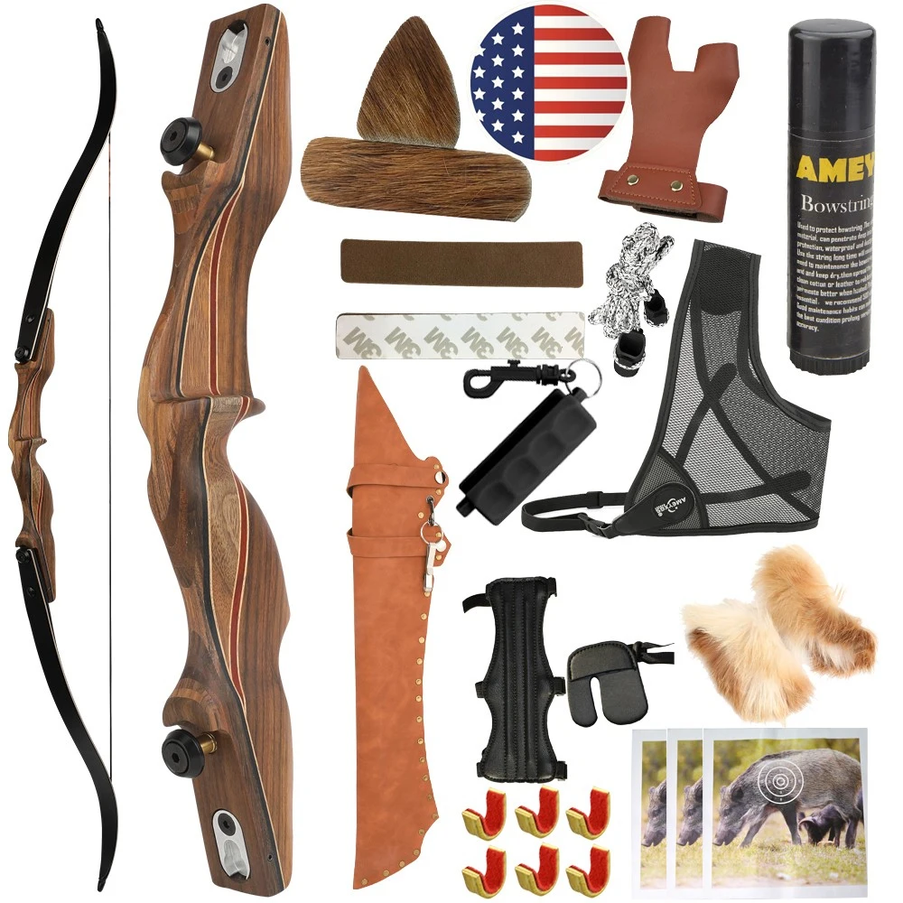 

Комплект разборного лука 60 дюймов, 50/60 фунтов, для правой руки, с деревянной рукоятью ILF, для взрослых, для охоты и стрельбы на открытом воздухе