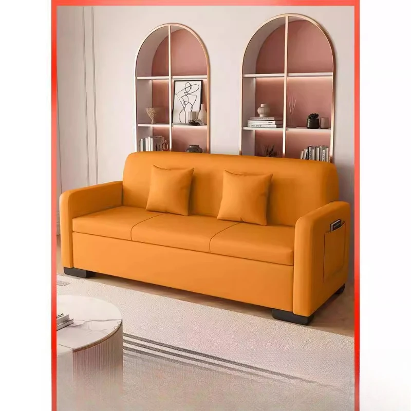 

Small apartment storage sofa technology cloth leave-in multi-functional storage sofa bed
