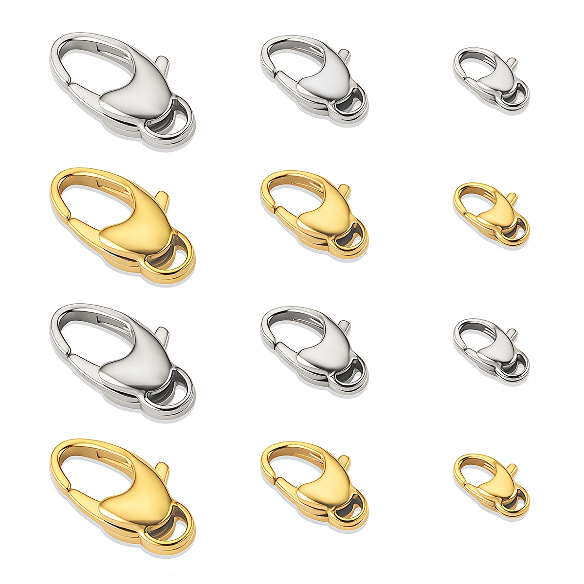 1–3 Stück Karabinerverschlüsse aus Edelstahl, 10–20 mm, für Halsketten, Armbänder, DIY-Schmuckherstellung, Zubehör