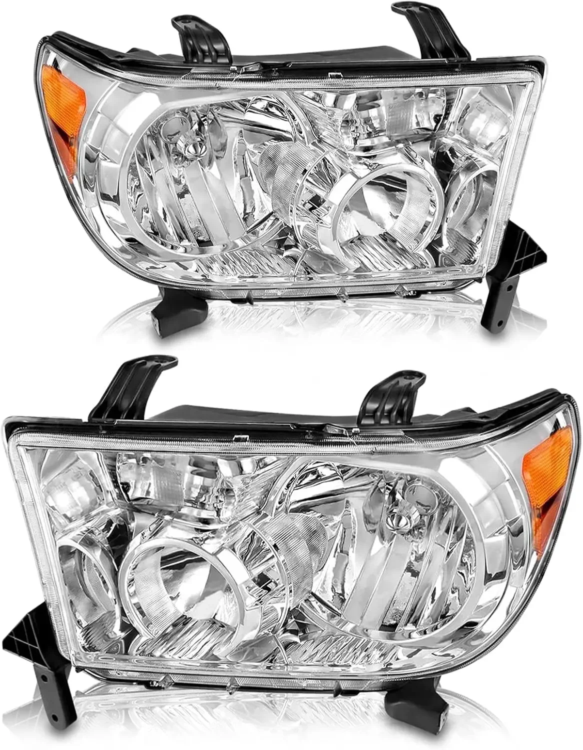 Headlights Assembly Compatible 2007 2008 2009 2010 2011 2012 2013 Toyota Tundra (W/o Headlight Leveling Models) /2008-2017