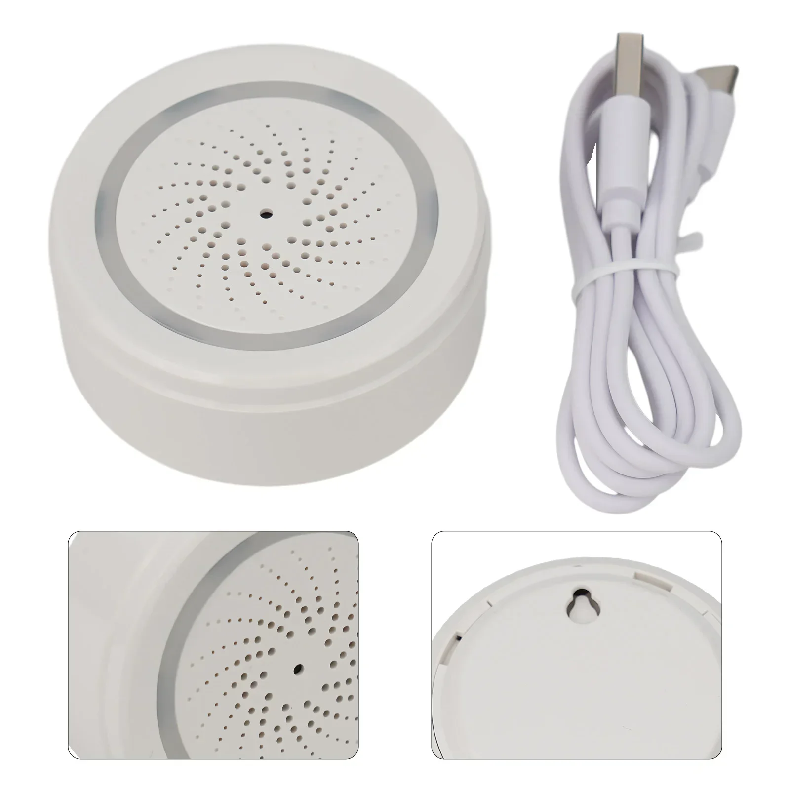 WiFi Siren Alarm 100dB For Tuya Home Products With Temperature And Humidity Sensor Strobe Light USB Power Supply