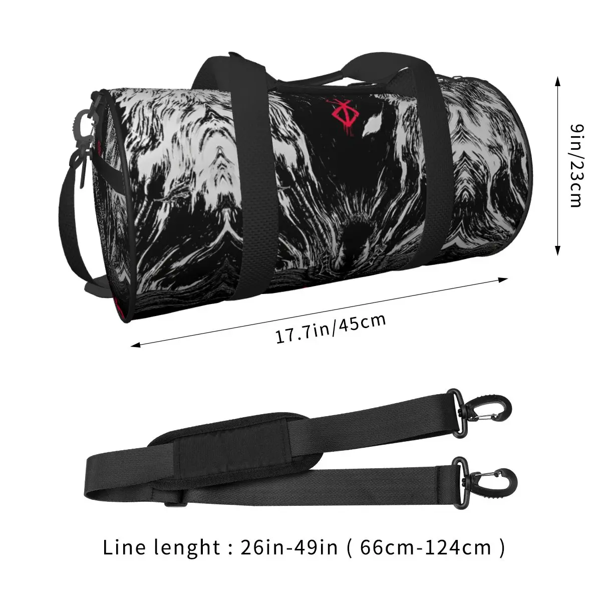 Japanese Anime Bereserk Travel Bag Swimming Sports Bags Large Vintage Gym Bag Male Female Printed Outdoor Fitness Bag