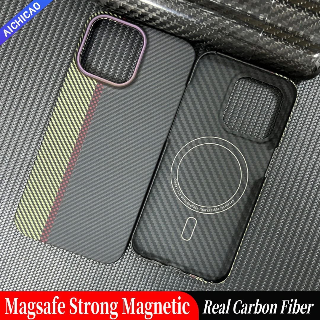 

MagSafe Carbon Case for iPhone, 13,14Pro Max, Aramid Fiber,Magnetic Suction, iPhone 14Plus, iPhone 12, Magnetic Protective Cover