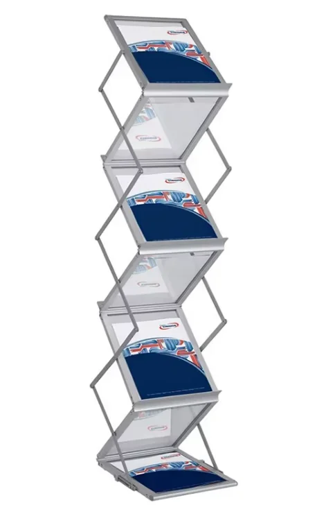 2026 Acrylic A4 Brochure Holder Portable Foldable Literature Rack for Display for Tradeshow Magazine Rack Catalogue Stand