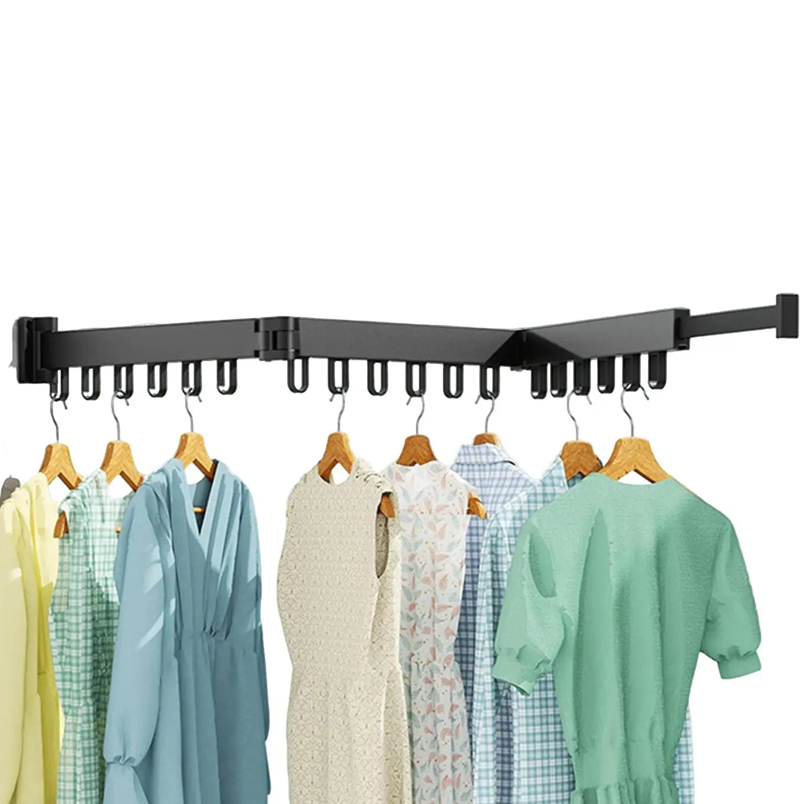 Wall Mounted Drying Rack Retractable Hanger Clothes Drying Rack Foldable For Bathroom Indoor Apartment Hotel Dorm