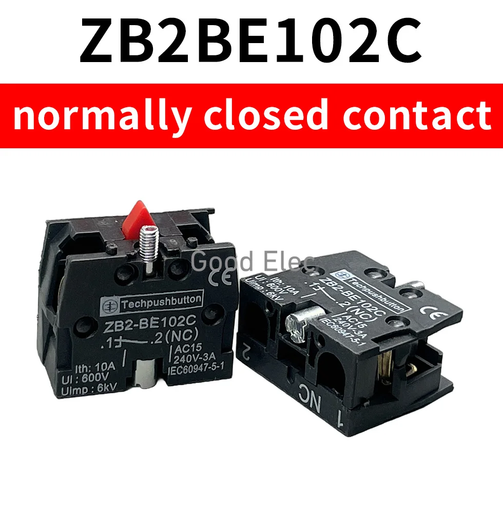 1pcs XB2 Push Button Switch Contact Block  ZB2BE102C(NC) Contact Block ZB2-BE101C (NO) Pushbutton 10A 600V