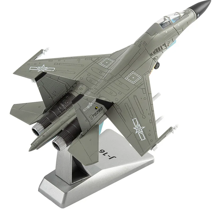 

1: 100 Scale J-16 Fighter Aircraft Alloy Simulation Model Airplanes Military Aviation Ornaments For Desk Display With Base