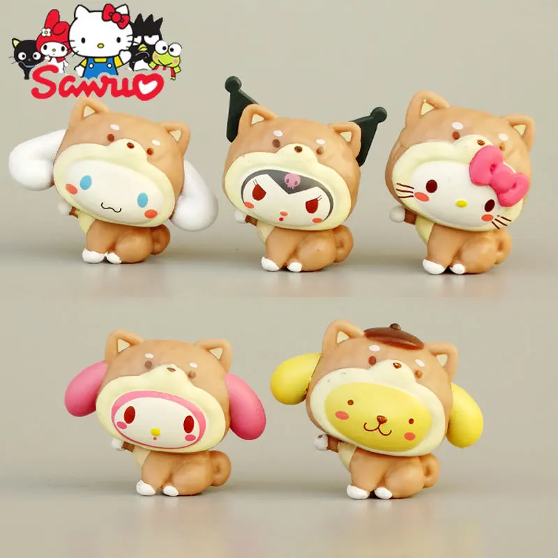 MINISO Melody Kuromi Hello Kitty Cinnamoroll DIY Material Cake Ornaments Anime Figure Toys Gifts Peripherals Toys Gift 2.9-3.8cm