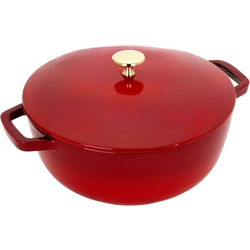 Specialty Shaped Dutch Cast Iron 3.75-qt Essential French Oven Dragon Lid-Cherry