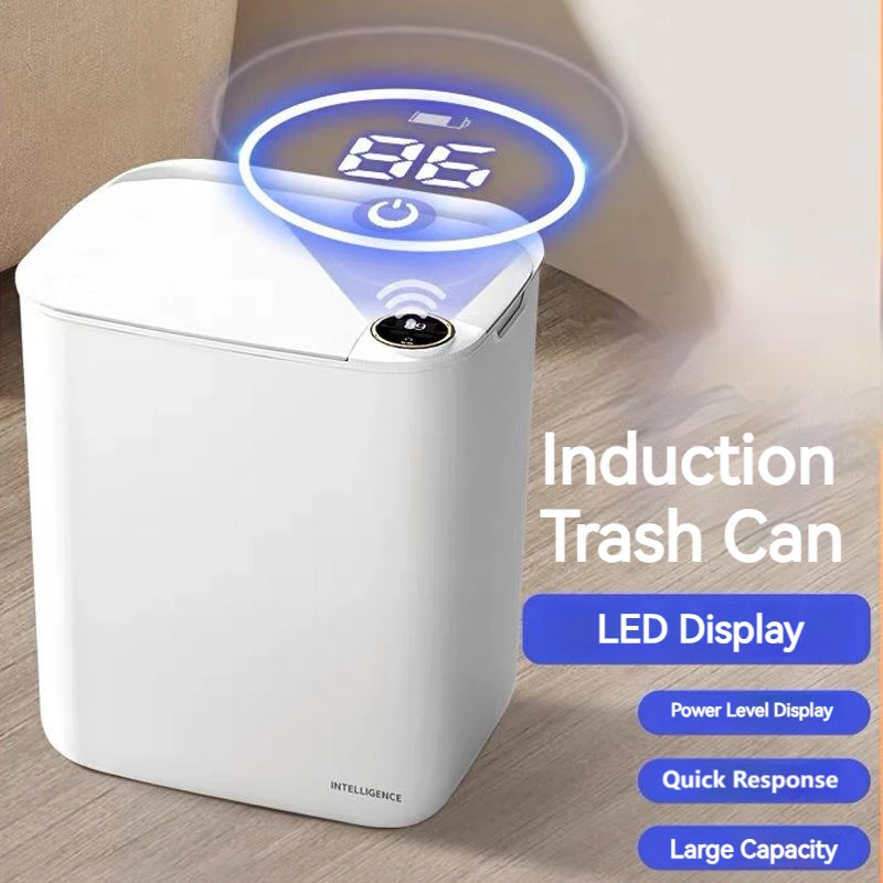 

18L Automatic Sensor Trash Can Antibacterial Smart Garbage For Kitchen Bathroom Induction Wastebasket With Lid Smart Home