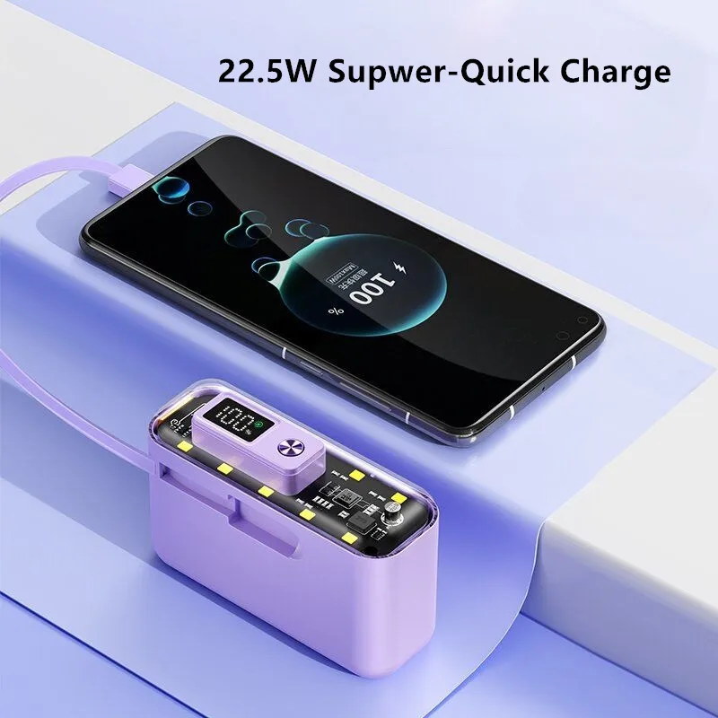 DIY Power bank Shell 5V/2A,5V/3A,5V/4.5A,9V/2.2A,12V/1.6A USB QC4.0 PD 22.5W Build-in Output Wire 21700 18650 Battery cell