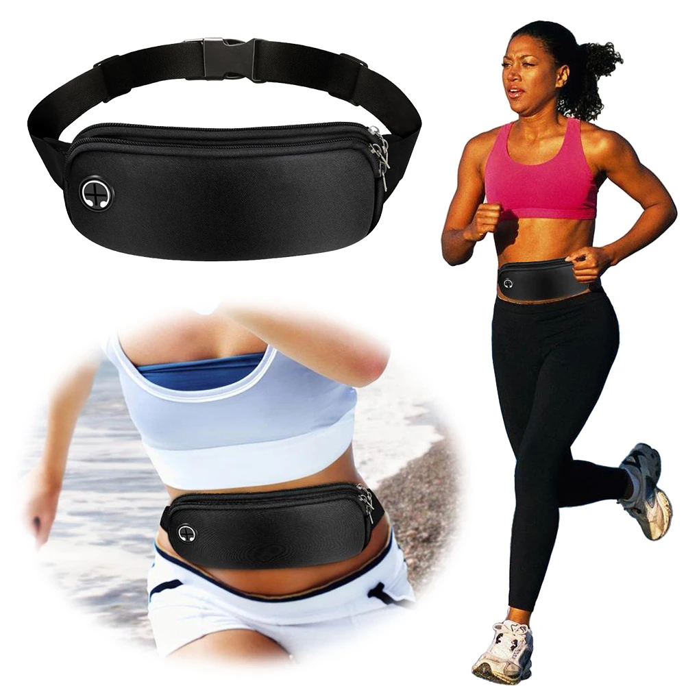 

5 PCS Running Belt Waterproof for Men Women Fanny Pack with Headphone Port Phone Holder for Walking Fitness Workout Exercise