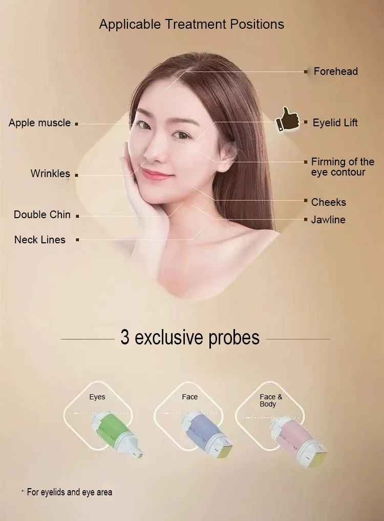 Macchina per la rimozione delle rughe del dispositivo di bellezza di serraggio dorato portatile della biblioteca intelligente per il rassodamento del lifting del viso