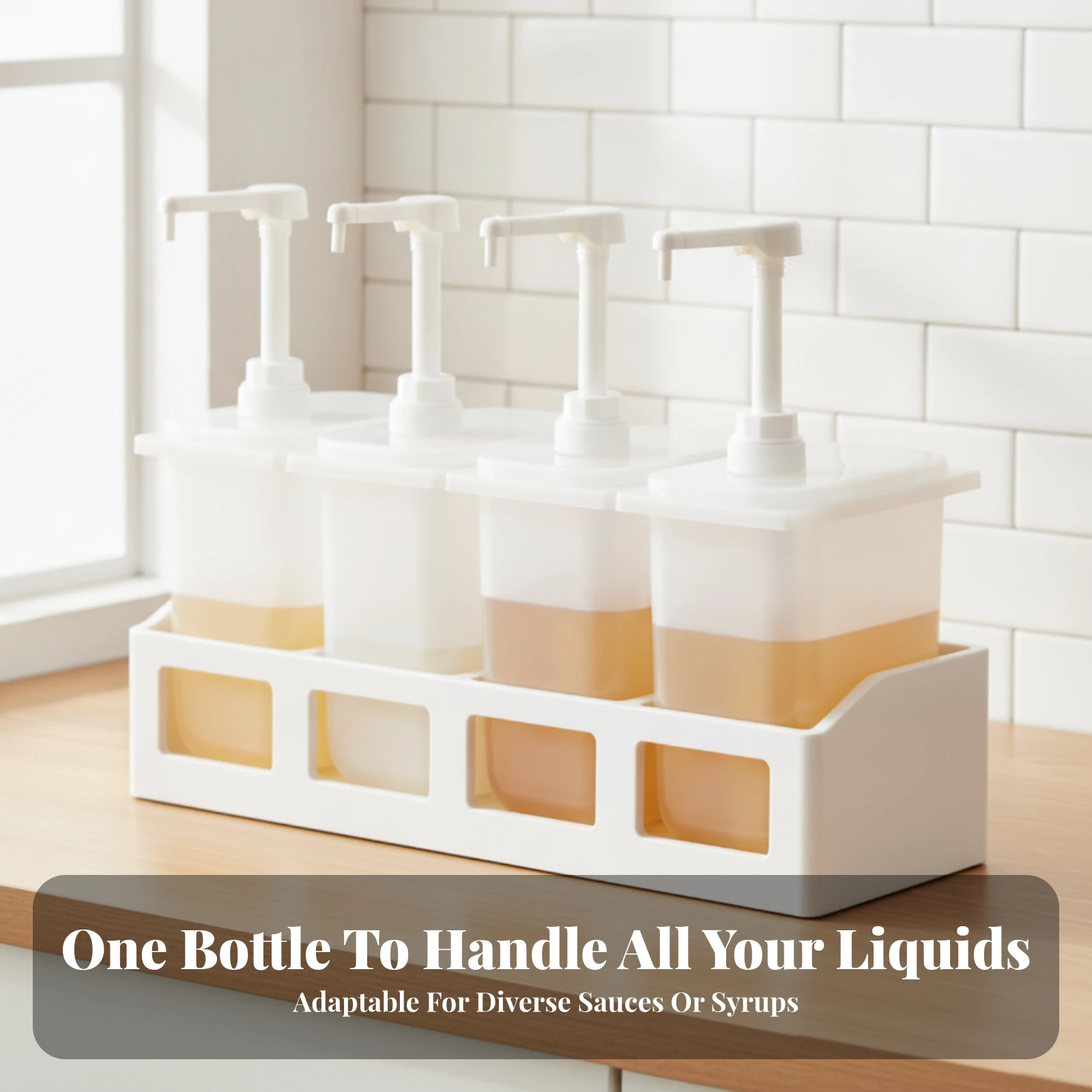 Syrup Pump Dispenser Accurate Dispensing Syrup Dispenser with Pump Countertop Translucent for Cafes, Tea Shops