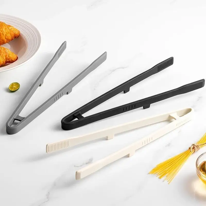 Silicone Grill Tongs Non-Stick Food Bread Clip Heat Resistant BBQ Salad Cooking Serving Clamp Steak Pasta Clip For Kitchen