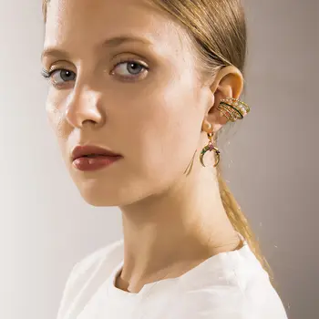 熱銷寬耳夾耳環,無需耳洞即可佩戴,珍珠水晶軟骨耳夾,婚禮耳夾飾品 8 最佳銷售 氣袖 - №1