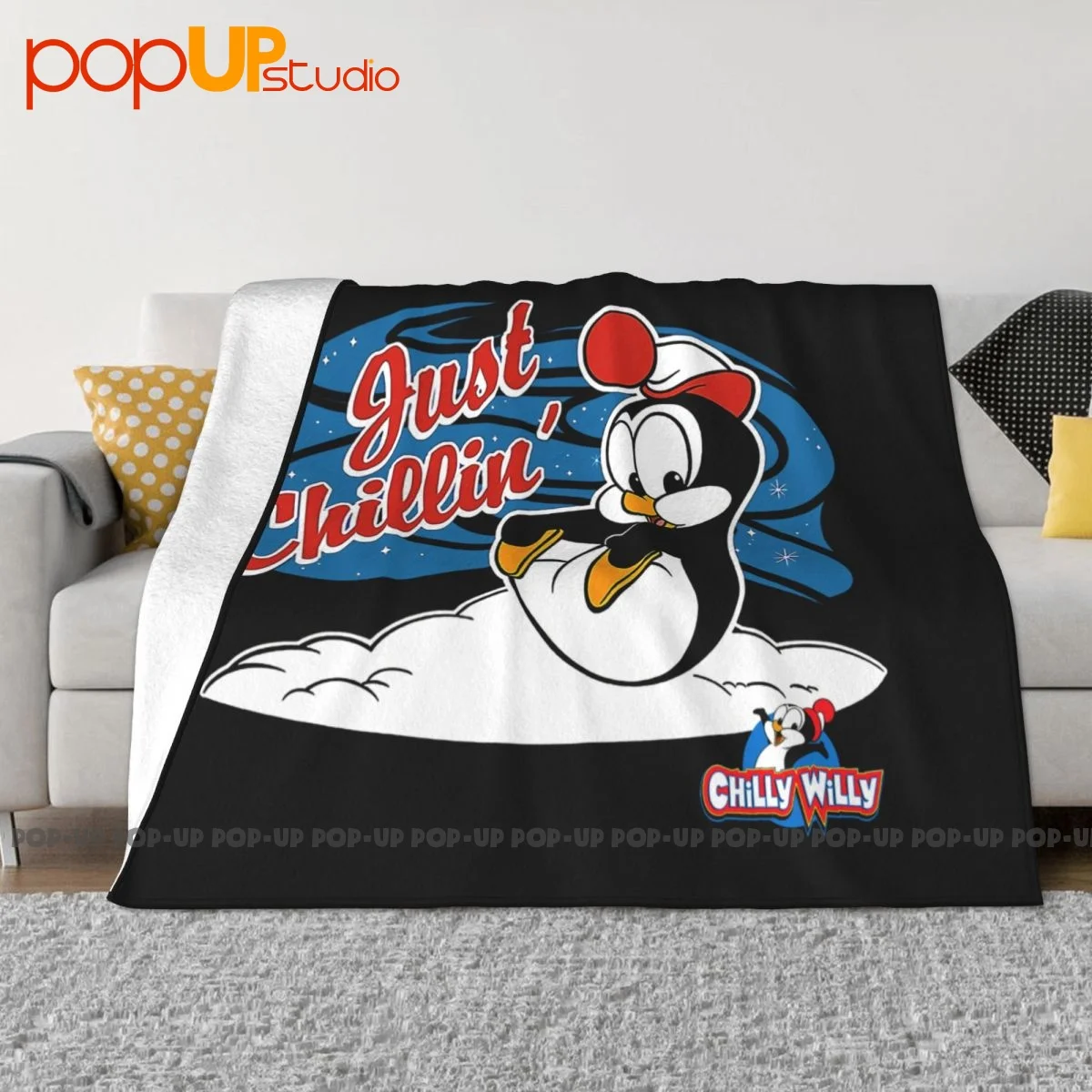 Chilly Willy Just Chillin Cartoon Blanket Shaggy Thicken Microfiber Bedding Travel Family Expenses