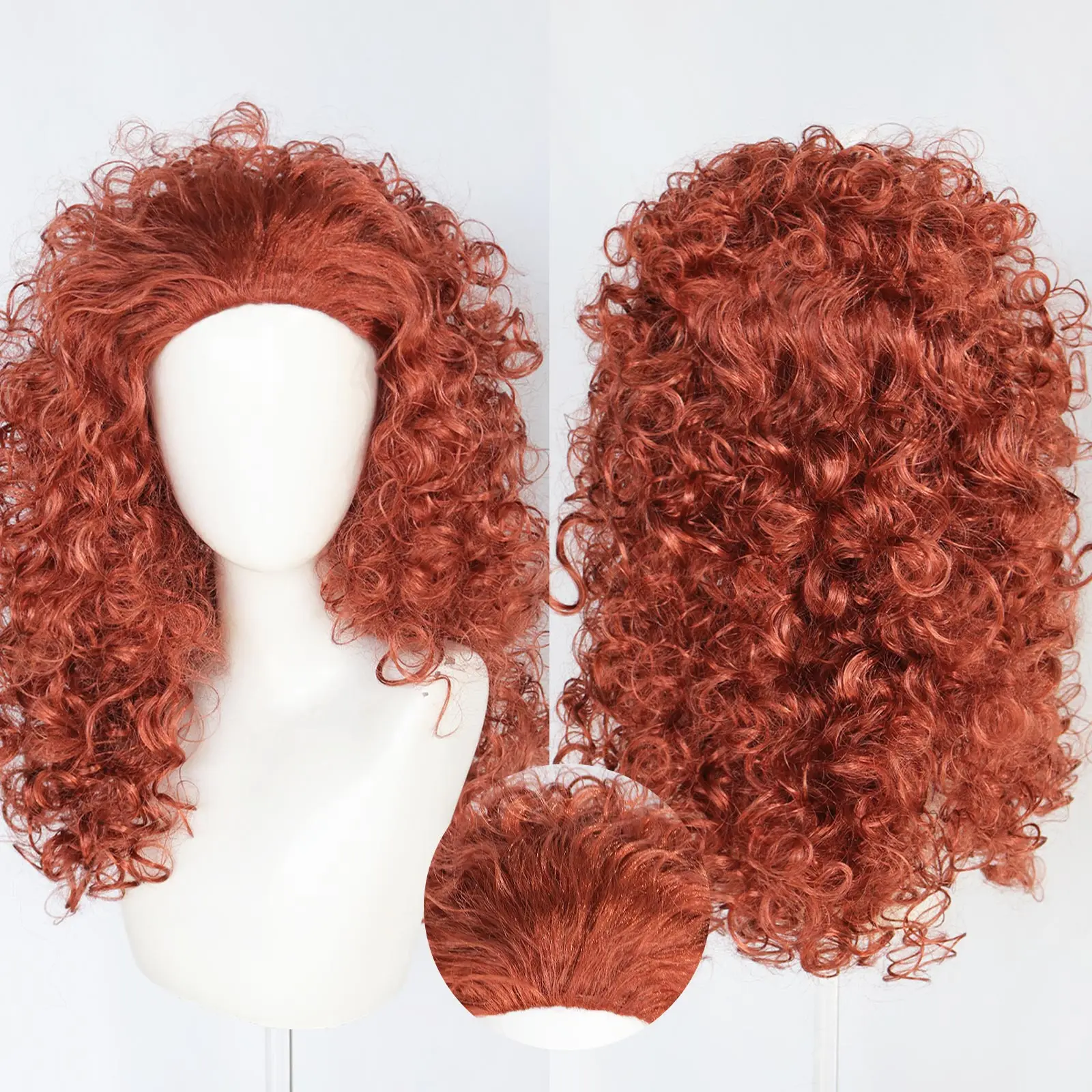 Brown Synthetic Long Curly Witch Cosplay Wig for Anime Movie Princess Halloween Comic Con Exhibition Concerts Parties