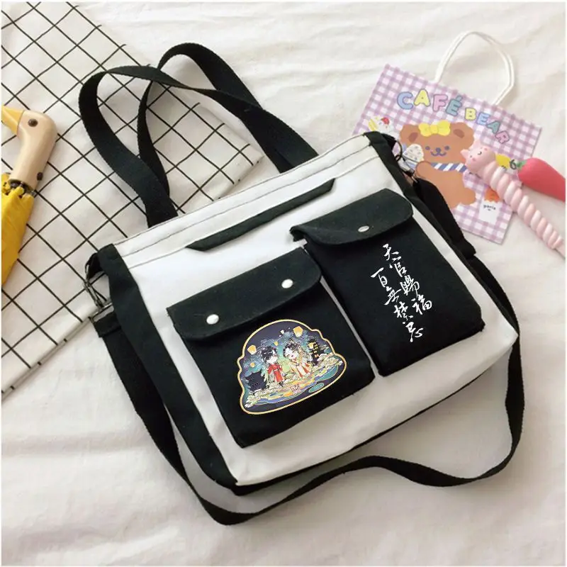 Heavenly Official Blessing Moonlight Drinking Backpack Crossbody Ins Student Tutoring Single Double Shoulder Portable Canvas Bag