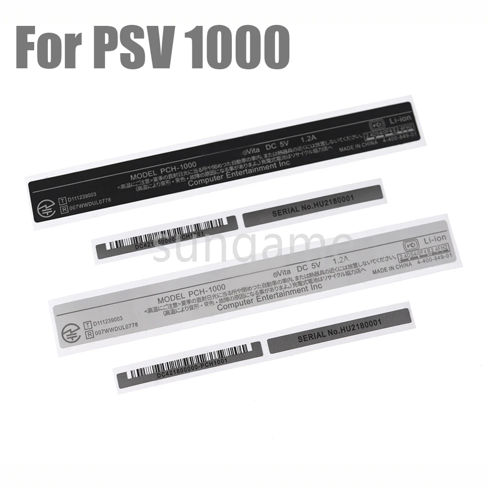 50 Sets Host Shell Etiketten Ersatz für PS Vita PSV 1000 PSV1000 Abdeckung Silber Rand Streifen Rückseite 3-in-1 Aufkleber