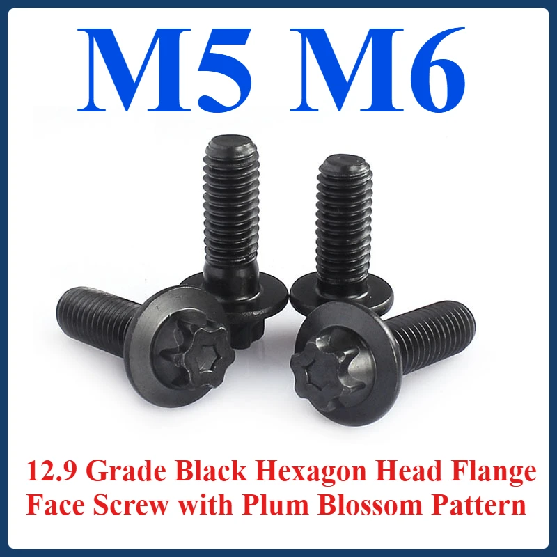 

Черный винт с шестигранной головкой класса 12,9 и узором цвета сливы M5 M6