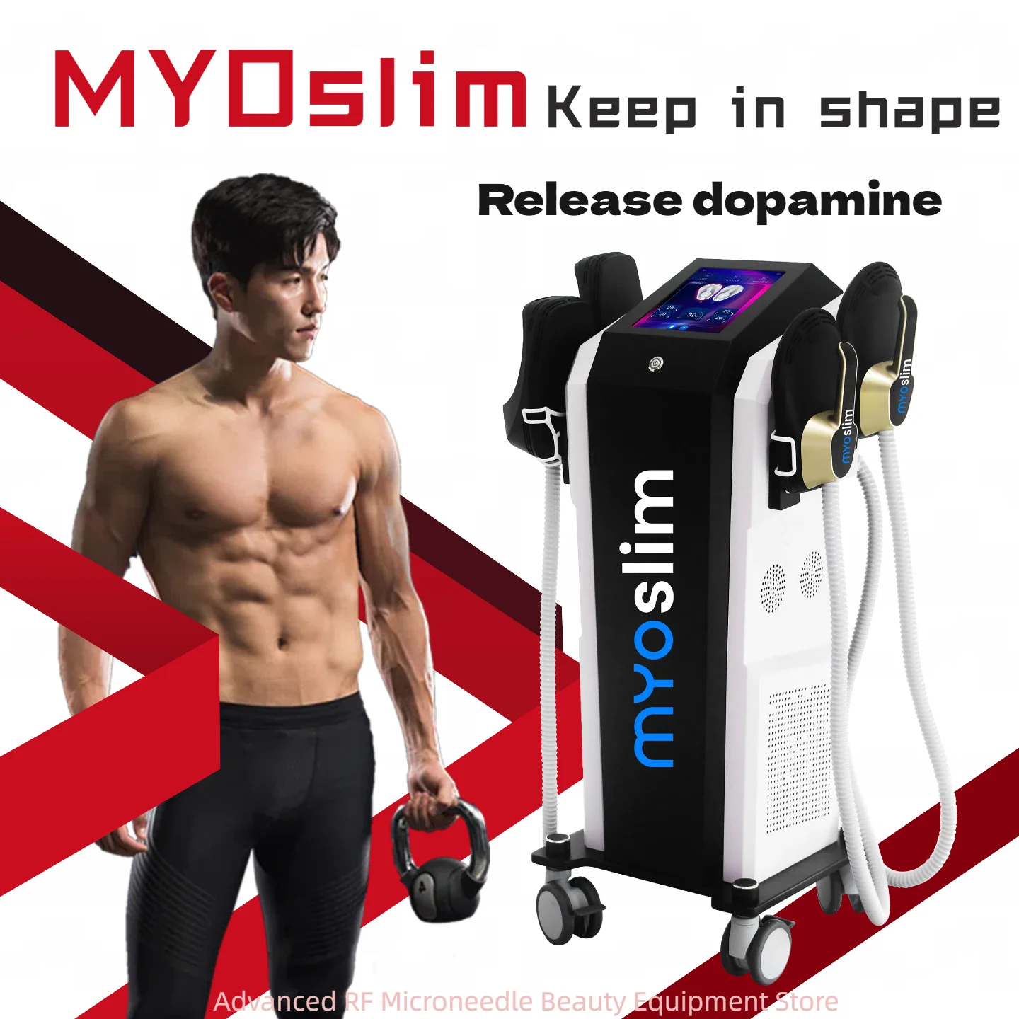 

Myoslim 6500W RF Electromagnetic Body Slimming Hi-met Muscle Stimulate Fat Removal Build Muscle EMS Body Sculpt Machine
