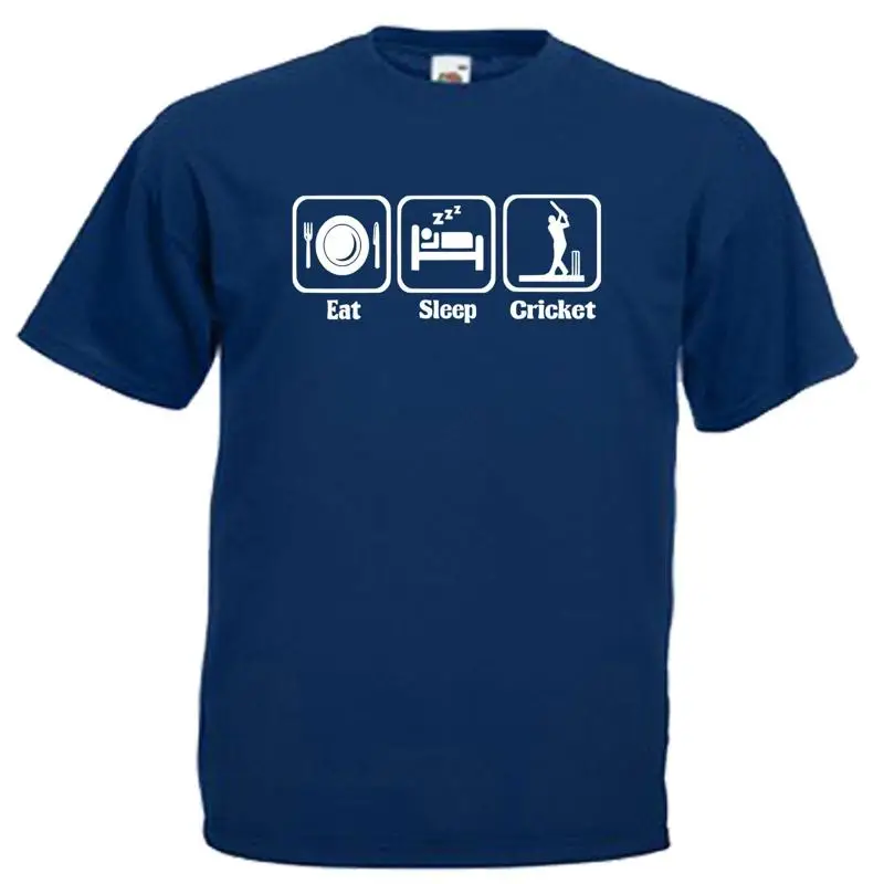 EAT SLEEP PLAY CRICKET T-SHIRT ALLE GRÖSSEN FARBEN