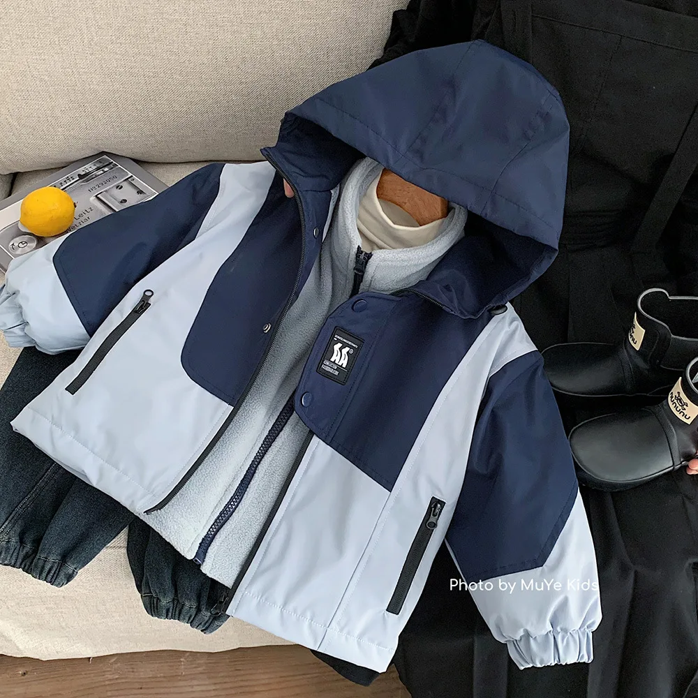 

Осенне-зимняя детская уличная куртка для мальчиков, ветрозащитная альпинистская куртка для маленьких мальчиков, теплое детское утепленное пальто для кемпинга для маленьких мальчиков