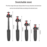 Mini Extendable Tripod, Portable Desktop Stand for Phone/Camera/Light/Mic/GoPro, Adjustable Stable Holder with 1/4\