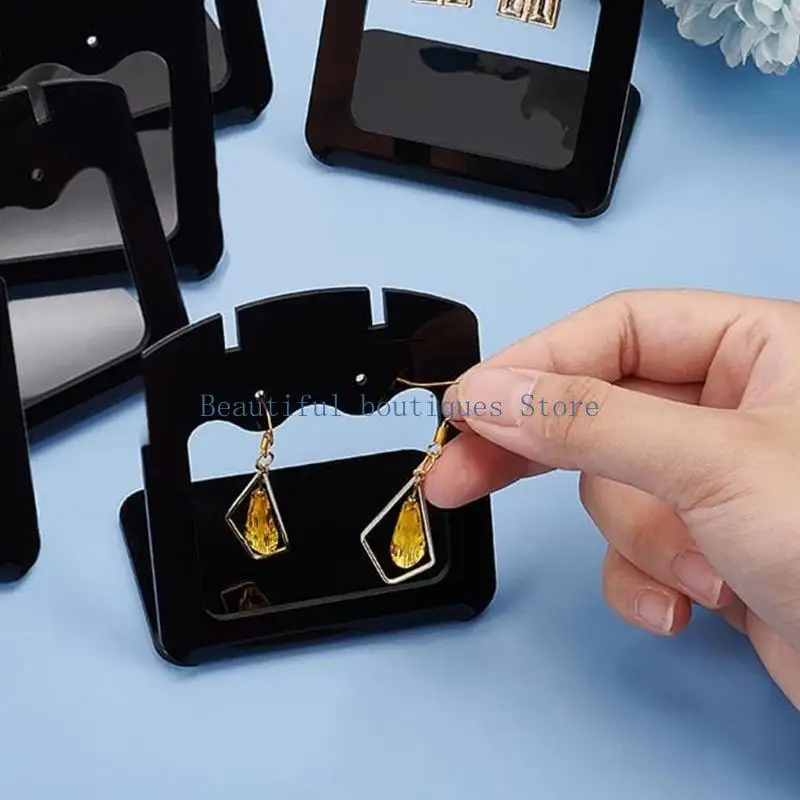 U4LF 10PCS Clear Acrylic Earring Holders Ear Jewelry Organizers Suitable for Necklace