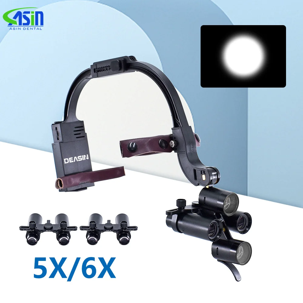 

Dental 5X / 6X Kepler Loupes Headband Bracket Surgery Medical Binocular Magnifying Glass Magnifying Glass Face Magnifying Glass