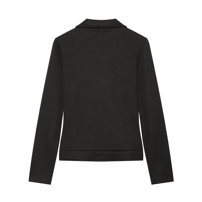 Guobioziy Women's Trapezoid Zipper Jacket 2026 Spring and Autumn Solid Color New Arrival British Casual＆Stylish Commuter Design