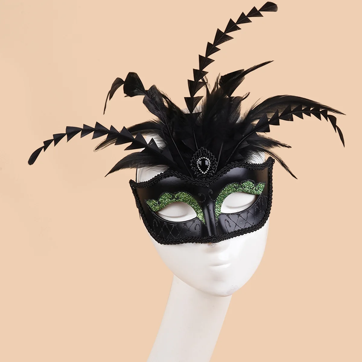 Masque pour les yeux Sexy plume eau diamant bal de mascarade vénitien Halloween fête déguisement accessoires de déguisement dame masque facial