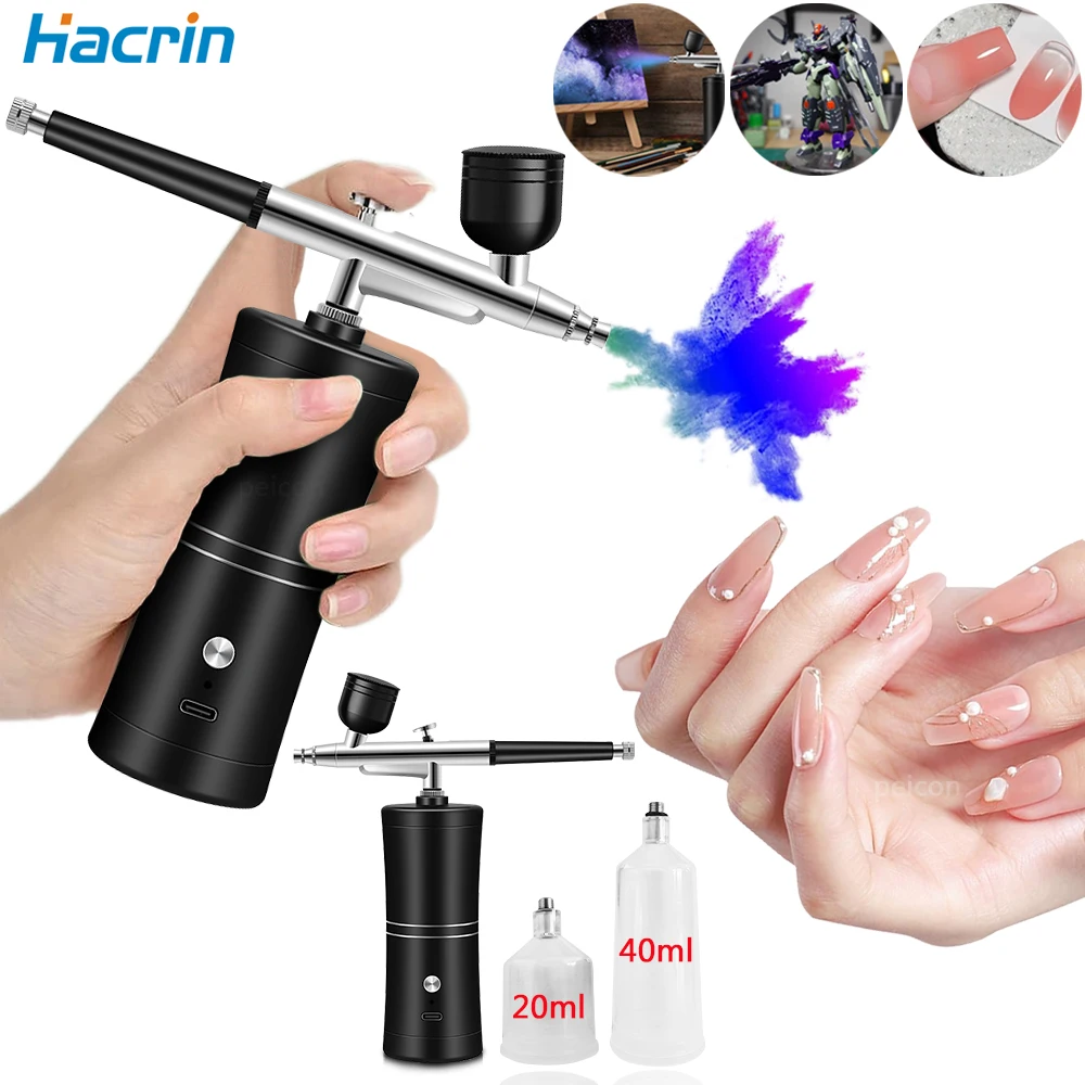 Airbrush Nail With Compressor Mini Portable Air Brush Compressor For Nail Art Paint Painting Airbrush Compressor Nails Spray