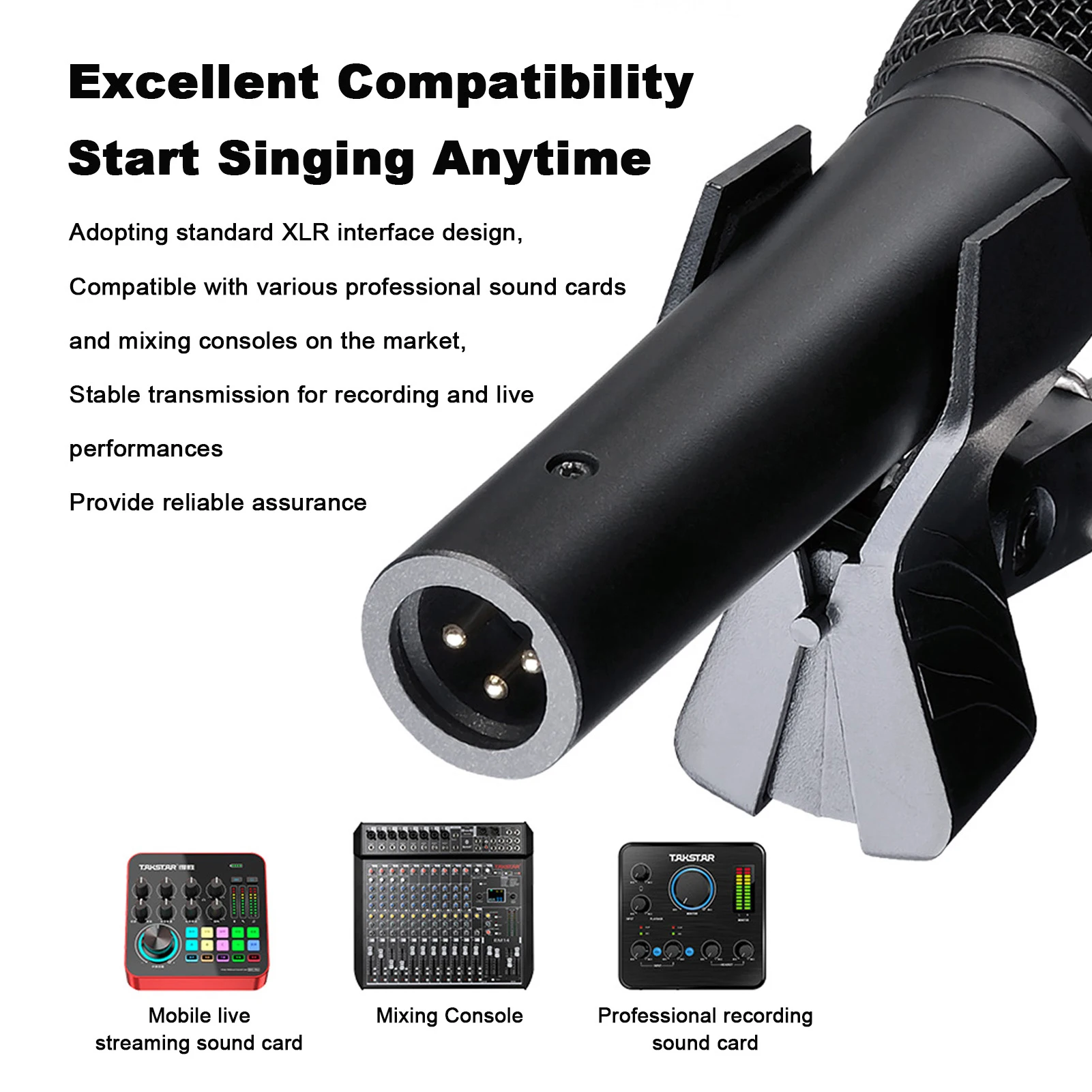 ميكروفون مكثف محمول باليد، ميكروفون احترافي بقوة 48 فولت، قوة فانتوم لأداء تسجيل البث المباشر، جسم من سبائك الزنك #1