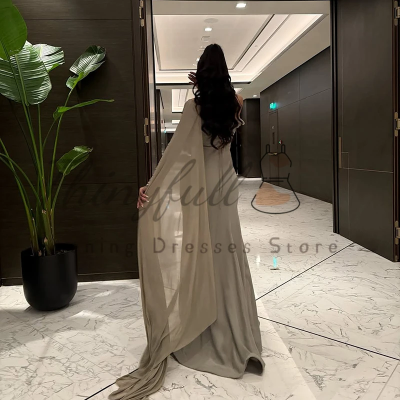 Thinyfull Saudi Arabia Mermaid Prom Evening Dresses Long Sleeve Beadings Night Party Dress 2025 Cocktail Prom Gowns Customized image 5