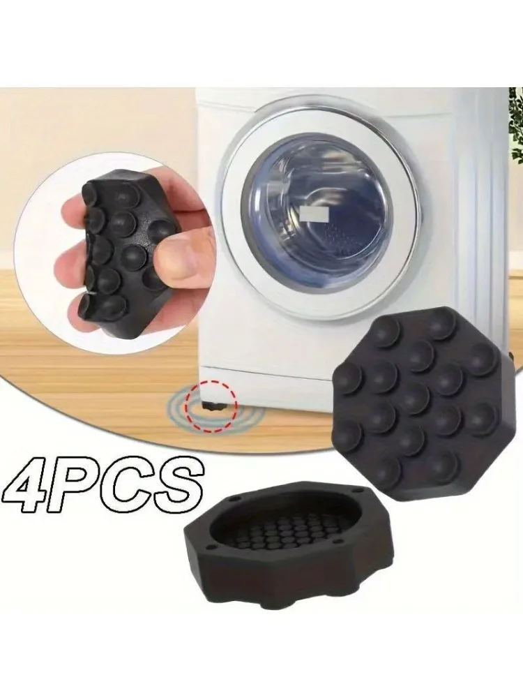 4-teilige Silikon-Antivibrations-Pads für Waschmaschine, Kühlschrank, rutschfeste, verdickte Matte, Küche, Badezimmer