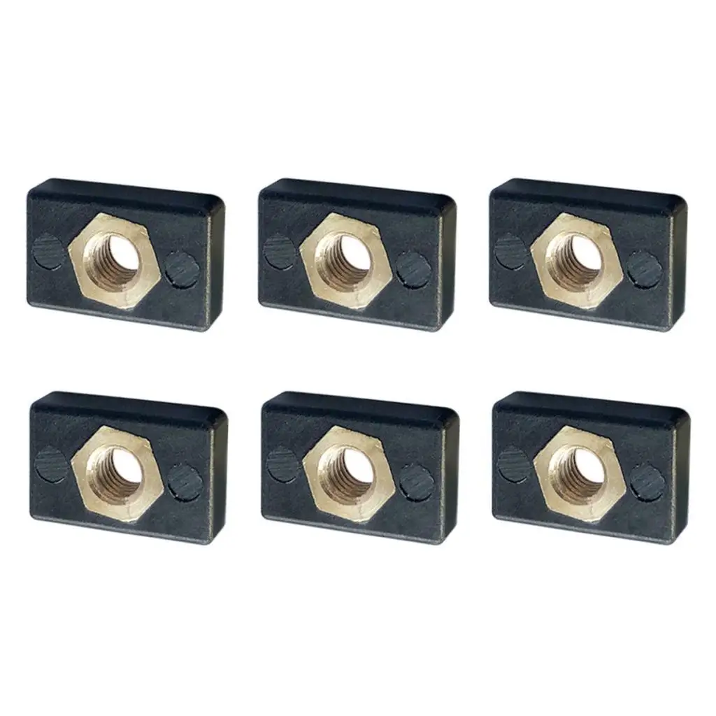 

6 Pieces M6 Kayak Track Rail Nut Set Anti Rust Boat Hardware Fasteners for Canoe Marine Mounting