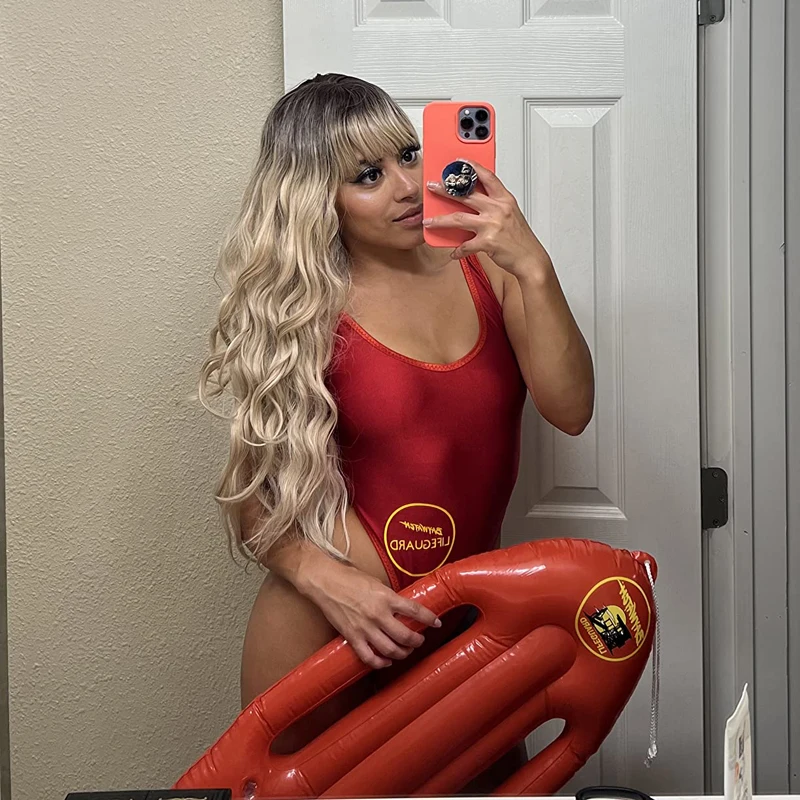 Baywatch Lifeguard Float Professional Rescue Can Inflatable 75cm Red Pool Float Prop Beach Party Accessories