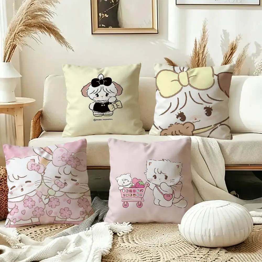 Cute M-Mikko I-Illustrations pillow cover sofa cushion cover home room decoration children gift
