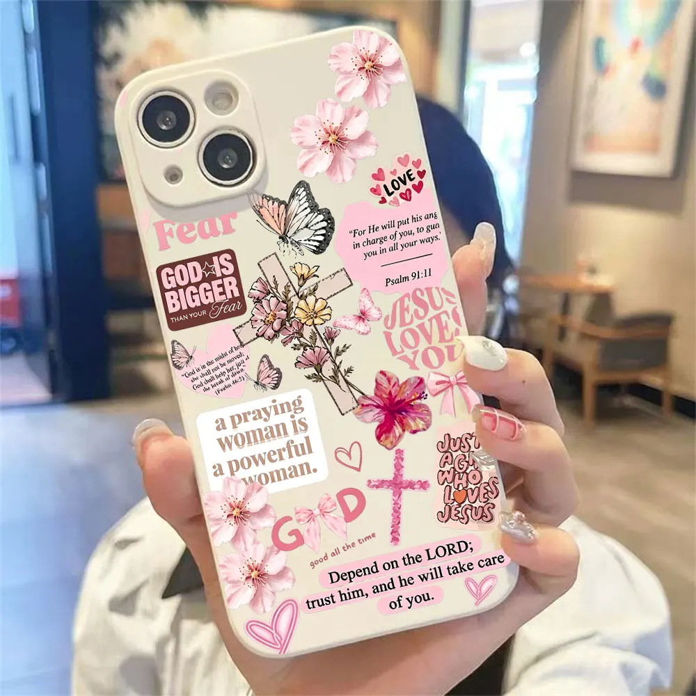 For iPhone 17 16 15 14 13 12 11 Pro Xs Max Air 16e 17e 7 8 6 6s Plus Mini XR SE2020 2022 New Pink Print Soft Silicone Phone Case view 6
