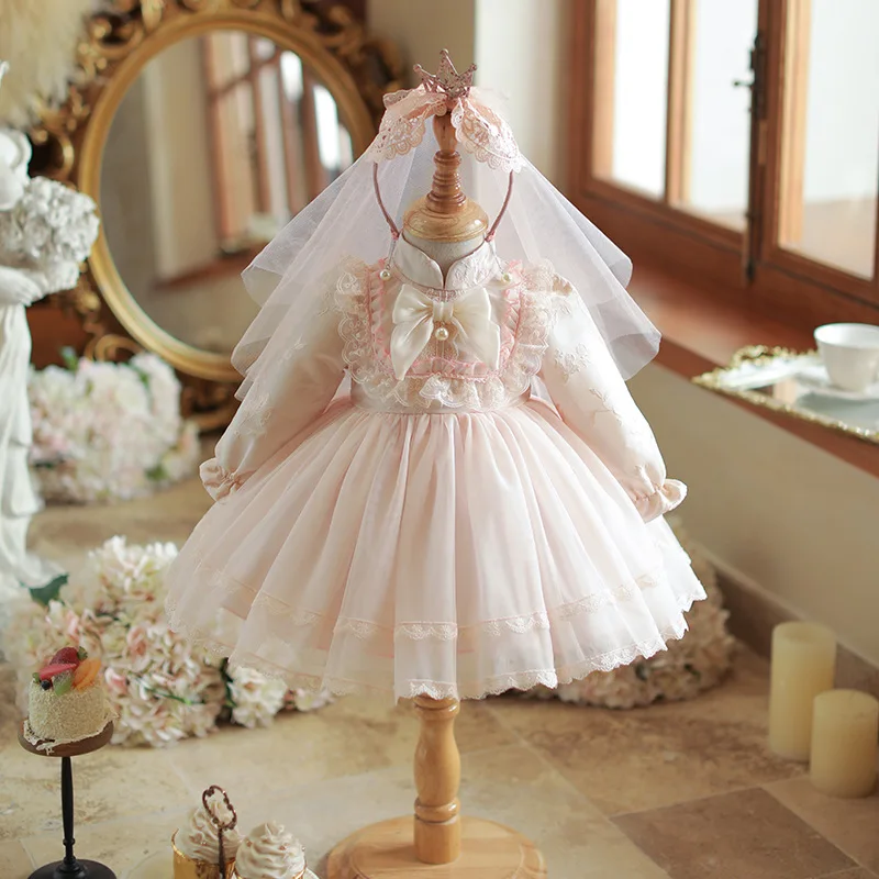 Baby Girl Wedding Kids Party Dress for Baby 1 Years birthday prom Vestidos Toddler Baby Girl Infant Princess Lace Tutu Dress