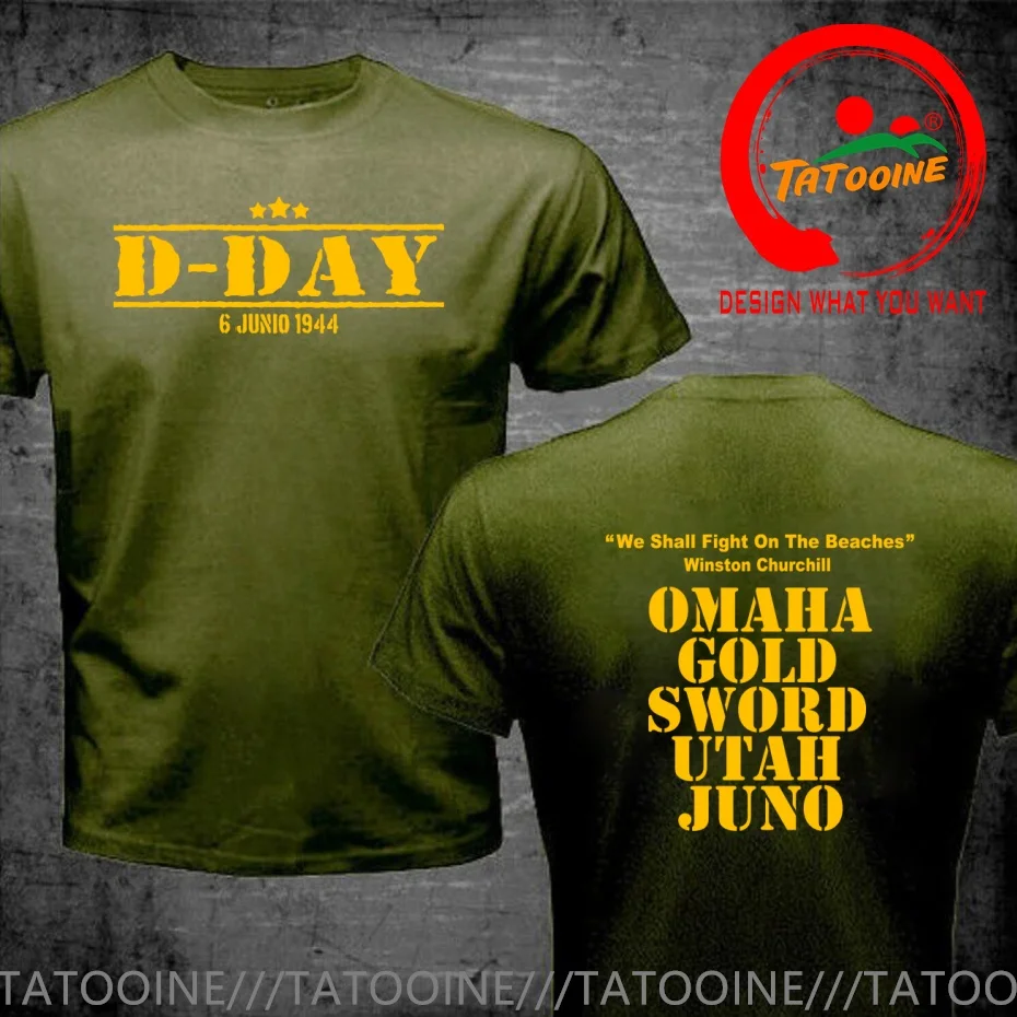 Funny Design D-DAY 1944 ARMY NORMANDY MILITARY CHURCHILL BEACHES  SRed Doublet Men Fashion Trendy Casual Clothing Stylish Tops