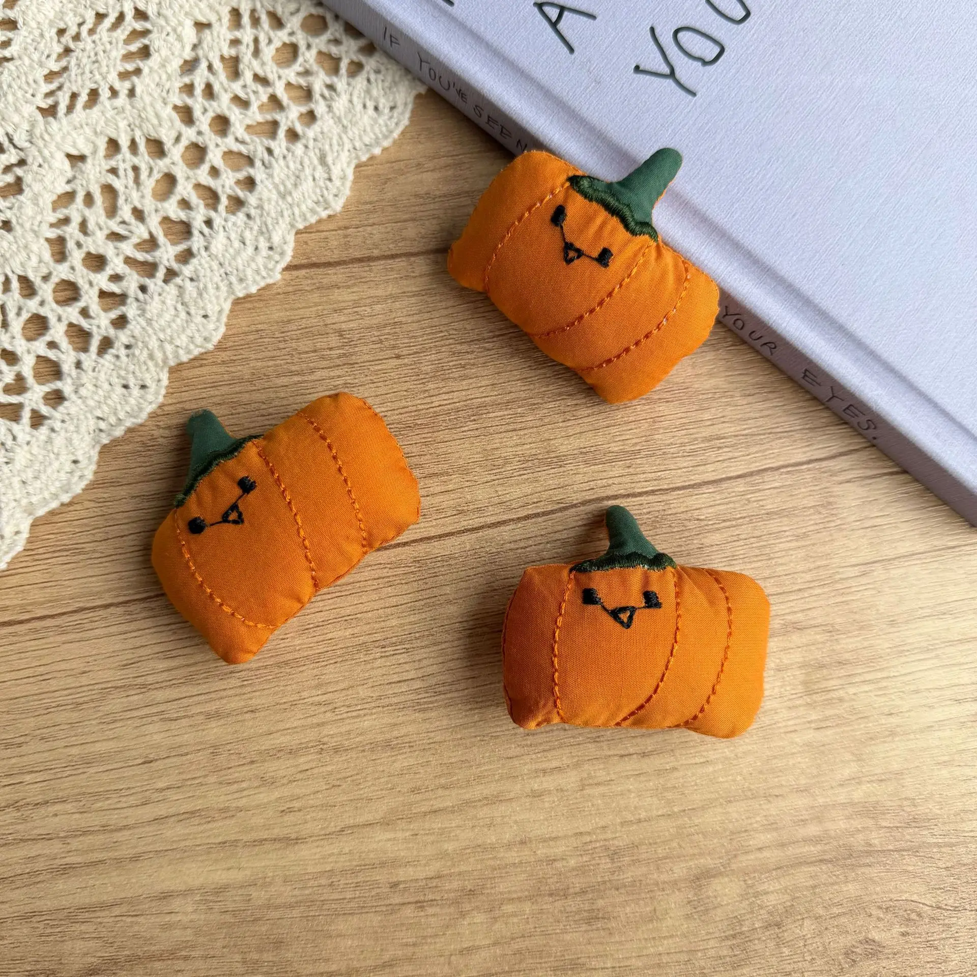 Soft Cotton Fabric Pumpkin Apple Goose Brooch Pin Handmade for Pet Collar Shoes Hat Bag Decoration Versatile High Quality