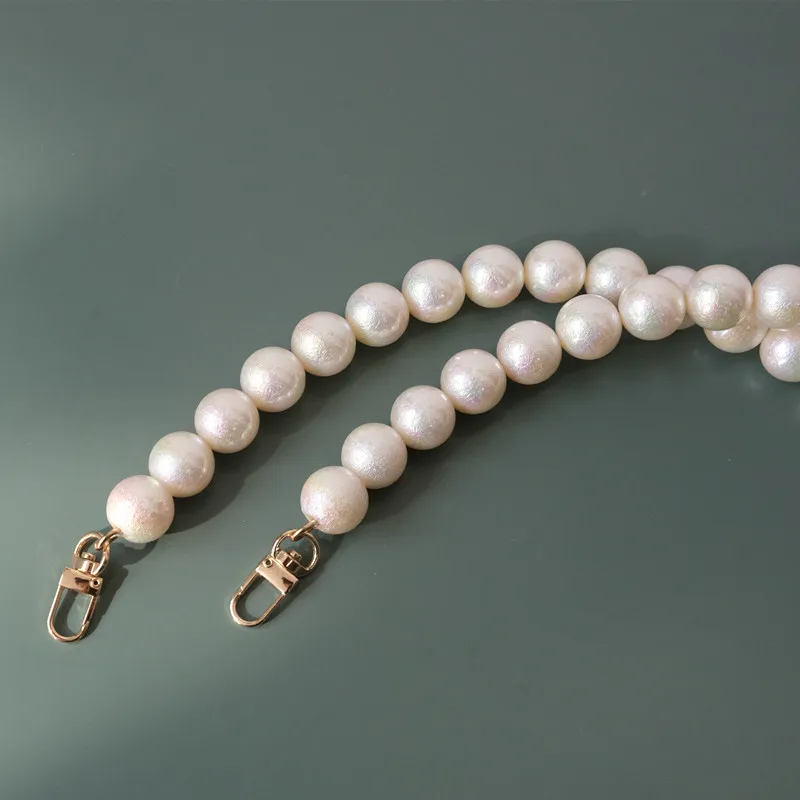 Fashion Woman Handbag Accessory Parts White Pearl Acrylic Resin Chain Luxury Solid Strap For Women Shoulder Clutch Handle Chains