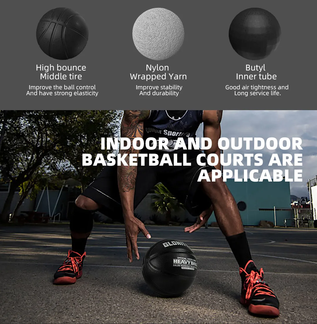 Aggravated Basketball 3lbs Größe 7 Indoor Outdoor Spezial-Trainingsball für verbesserte Ballkontrolle, Dribbling und Passfähigkeiten – Detail 7